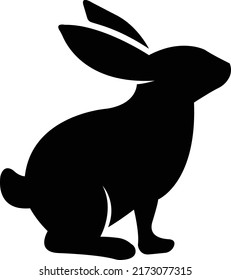 Rabbit silhouette icon logo vector.