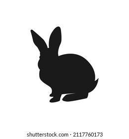 Rabbit silhouette icon on white background.
