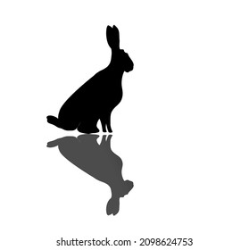 rabbit silhouette icon vector illustration isolated on white background