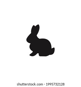 rabbit silhouette icon vector on a white background