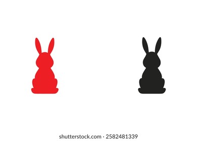 Rabbit Silhouette Icons – Cute Bunny Shapes for Design Art