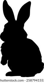 Rabbit silhouette illustration vector design.