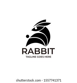 Rabbit Silhouette Illustration vector Template. Suitable for Creative Industry. Multimedia, entertainment, Educations, Shop, and any related industry business