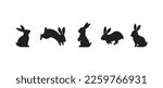 Rabbit Silhouette Illustrations. Vector Graphic Design