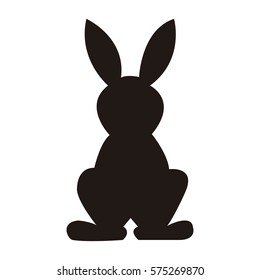 Rabbit silhouette isolated
