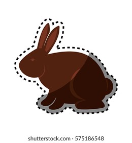 rabbit silhouette isolated icon