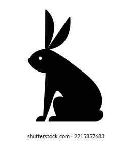 Rabbit silhouette isolated on white background. Vector icon