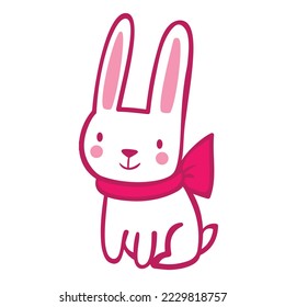 Rabbit silhouette isolated on white background. Black vector art of a bunny. Simple vector illustration of an animal. Bunny Vector illustration. Cute Rabbit silhouette logo isolated