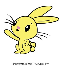 Rabbit silhouette isolated on white background. Black vector art of a bunny. Simple vector illustration of an animal. Bunny Vector illustration. Cute Rabbit silhouette logo isolated