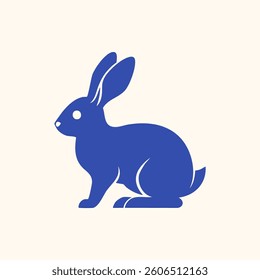 Rabbit silhouette isolated vector character