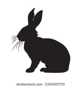 rabbit silhouette isolated vector illustration