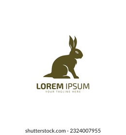 Rabbit silhouette logo icon vector illustration