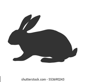 rabbit, silhouette logo on white background