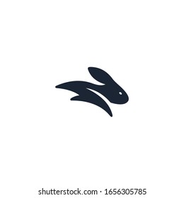 Rabbit silhouette logo vector  Rabbit icon 