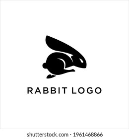 Rabbit silhouette logo vector  Rabbit icon 