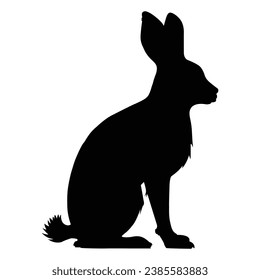 rabbit silhouette on white background