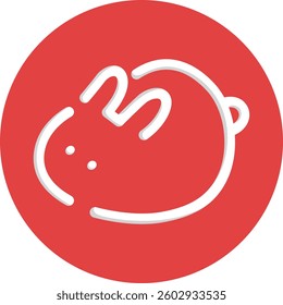 a rabbit silhouette in red circle
