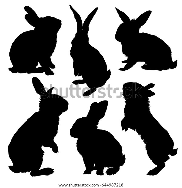 ウサギのシルエットセット ベクターイラスト のベクター画像素材 ロイヤリティフリー