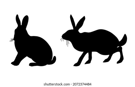 Rabbit silhouette. Simple vector illustration.