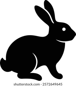 rabbit silhouette style vector design