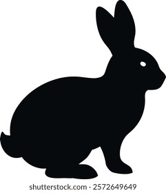 rabbit silhouette style vector design