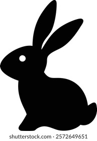 rabbit silhouette style vector design