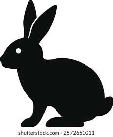 rabbit silhouette style vector design