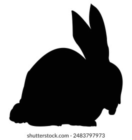 rabbit silhouette vector design. black and white.