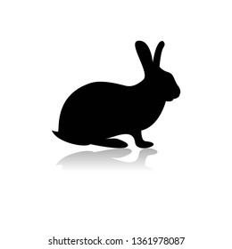 Rabbit silhouette vector. Easter rabbit silhouette