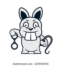 Rabbit silhouette in vector. Easter bunny. Can be used as a stencil or template for festive decorations, postcards, shop windows, logos, etc.