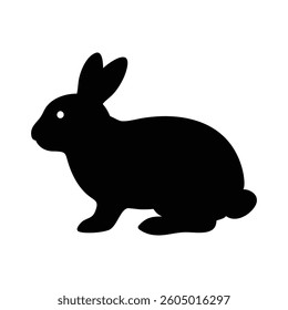 Rabbit Silhouette Vector Icon illustration isolated on white background.