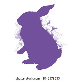 Rabbit silhouette , vector, illustration