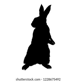 rabbit silhouette - vector illustration