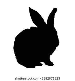 Rabbit Silhouette. Rabbit Vector Illustration.