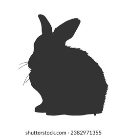 Rabbit Silhouette. Rabbit Vector Illustration.