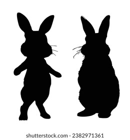 Silueta de conejo. Ilustración del vector de conejo.