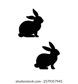 Rabbit silhouette with vector illustration