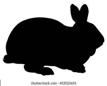 Rabbit silhouette, vector illustration.