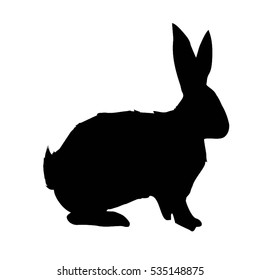 rabbit silhouette - vector illustration