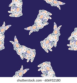 rabbit silhouette - vector,  illustration