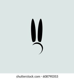 rabbit silhouette - vector illustration