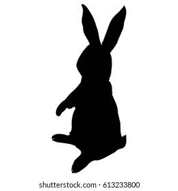rabbit silhouette - vector, illustration