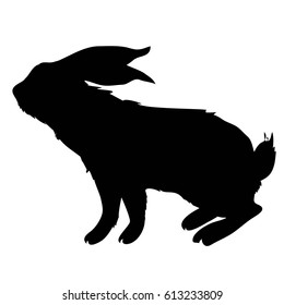 rabbit silhouette - vector, illustration
