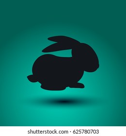rabbit silhouette - vector illustration