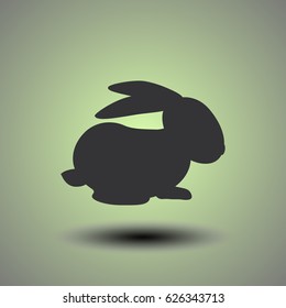 rabbit silhouette - vector illustration