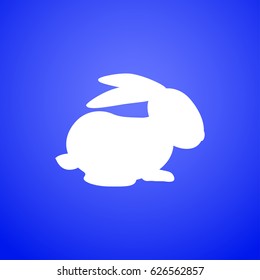 rabbit silhouette - vector illustration