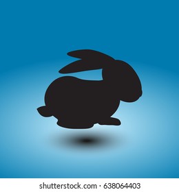 rabbit silhouette - vector illustration