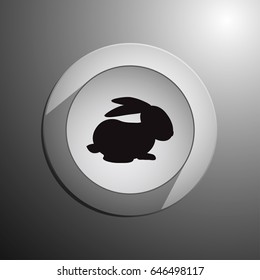 rabbit silhouette - vector illustration