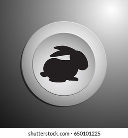 rabbit silhouette - vector illustration