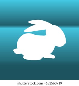 rabbit silhouette - vector illustration